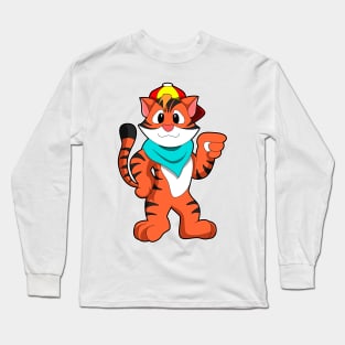 Tiger with Hat & Scarf Long Sleeve T-Shirt